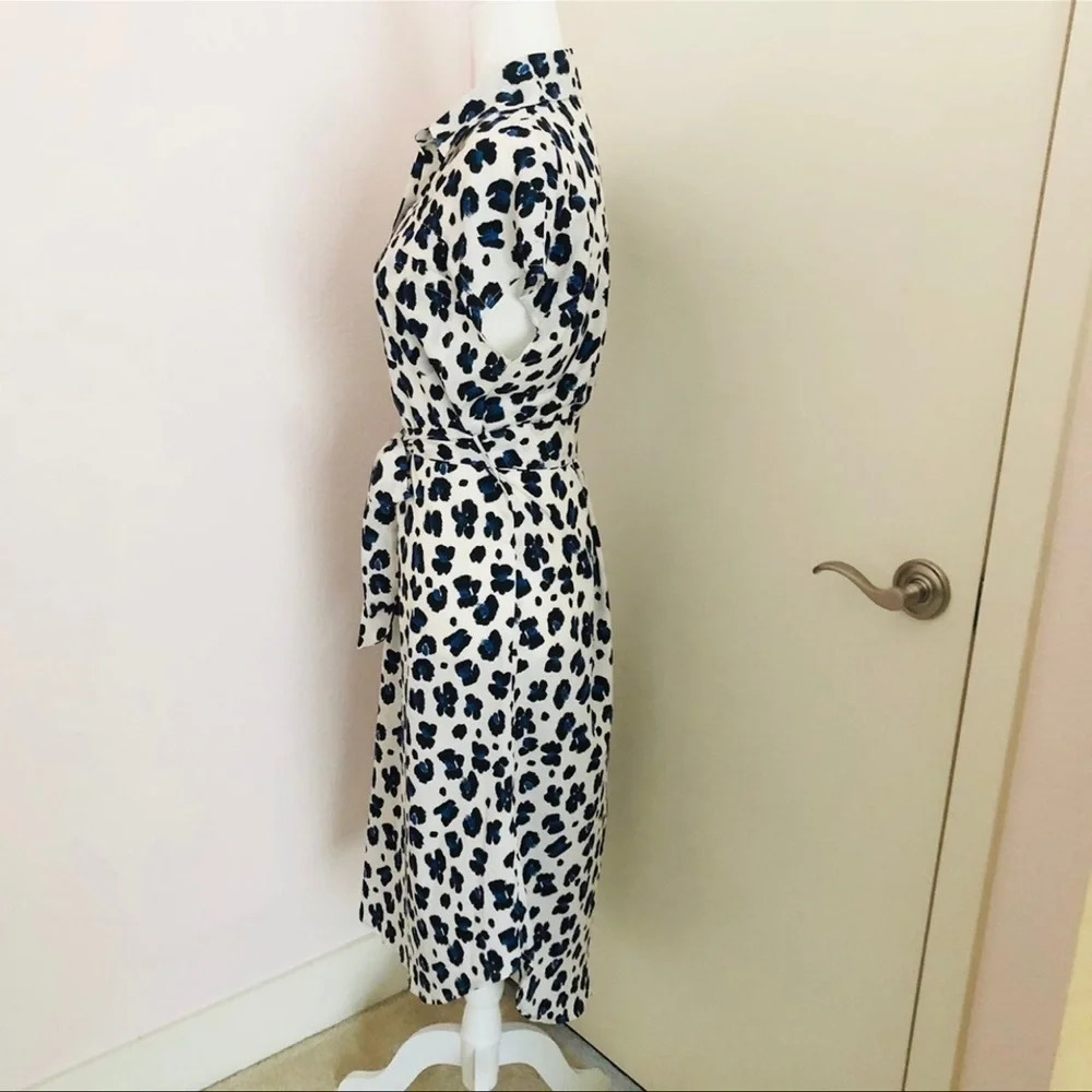 bar lll short sleeve shirt midi dress white/blue size M - Picture 4 of 10